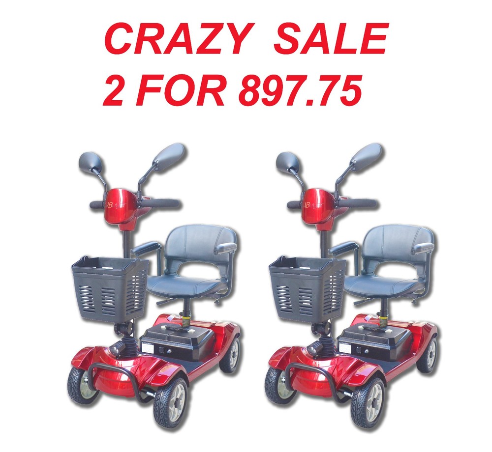 Crazy Sale 2PC Electric 300lbs Mobility Scooters Adult 4 Wheels Outdoor Driving