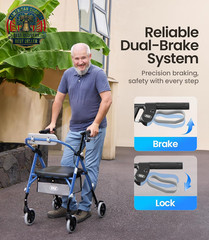 Walkers for Seniors, Z11 Rollator Walker with Seat, Max 380 Lbs, Avant Walkers w