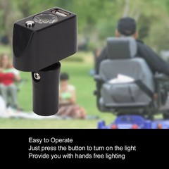 Electric Wheelchair Light 3 Pin XLR Head USB Charging Adjustable Angle LED Power
