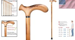 Wooden Walking Cane 37 Inch Height Adjustable Beechwood Support Mobility Aid …