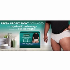 Depend Fresh Protection Advanced for Men (M/L) (32”-42”) 88 Count New Open Box