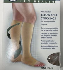 Lot 2 TruForm Thrombosis-Embolic Deterrent Below Knee Open Toe Socks Beige 3XL