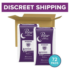 Poise Overnight Incontinence & Postpartum Pads for Bladder Leaks, 72 Count
