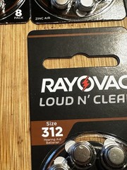 Rayovac 312 Hearing Aid Battery 20 Packs x 8 =160 Batteries See Description NIB