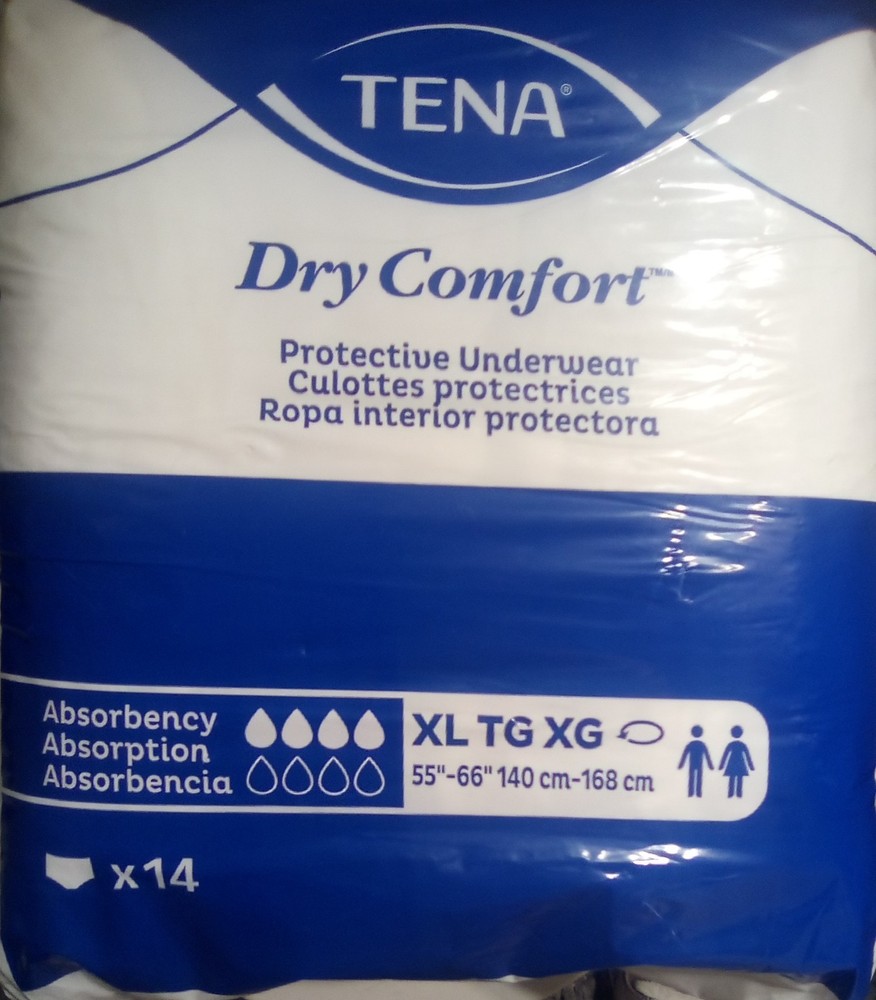Tena Dry Comfort Protective Adult Underwear XL 4 Packs 14ct Disposable 56 total