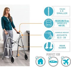 Stander Wonder Walker Plus Cobalt Blue Two 6” locking-swivel Wheels with Basket