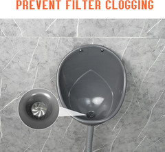 Waterless Wall-Mounted Urinal for Men with No-Drill Installation