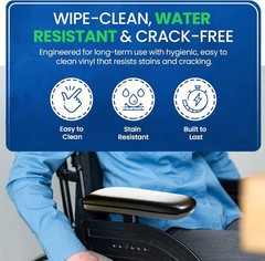 Padded Armrest For Wheelchairs Vinyl Pair, Universal Arm Pads Replacement 10″…