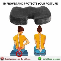 Non Slip Memory Foam Coccyx Orthopedic Seat Office Chair Cushion Pain Relief Blk