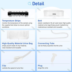 Urine Test Complete Kit – 2 to 4 oz Concealed Sample Bag with Adjustable Belt, T