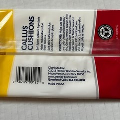 4-Pack Premier Callus Cushions (6ct Per Package) Reduces Friction, Adhesive