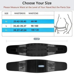 Lower Back Support Brace Adjustable Lumbar Work Belt for Pain Relief Men Women
