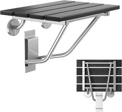 Folding Shower Seat & Chair Wall Mounted for Adults, Fold down Shower Bench & St