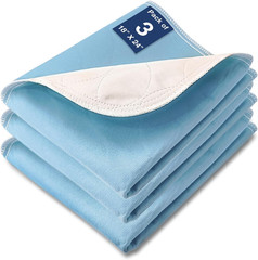 Washable Waterproof Underpads, 24″ X 18″ (3 Pack) Reusable Incontinence Pads for