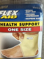 Flex Aid Adjustable Ankle Support Brace One Size Neoprene Blend New Sealed