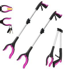 32 Inch GrabRunner Heavy Duty Reacher Grabber Tool – Magnetic – Pink