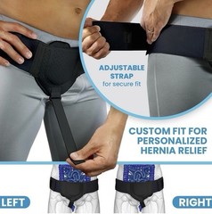Everyday Medical Inguinal Hernia Support Groin Belt S/M Black 2-380