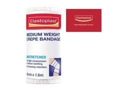 2 x Elastoplast Crepe Bandage Medium Weight Support Strain & Sprains 10cm x 1.6m