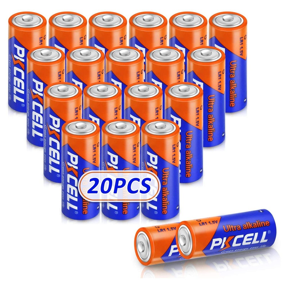 PKCELL N Size 1.5V Alkaline Batteries, 20 20 Count, 20-Count (LR1 Batteries)