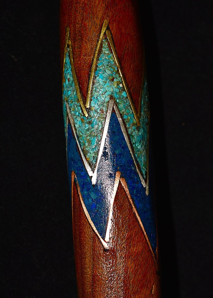 Handmade “ Zig Zag “ Cane Turquoise and Azurite
