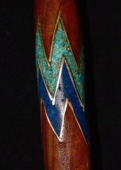 Handmade “ Zig Zag “ Cane Turquoise and Azurite