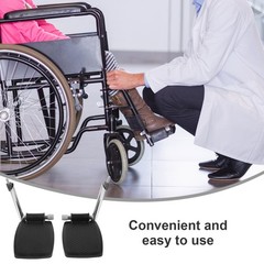 1 Pair Universal Lifting Wheelchair Footrest Durable ABS Plastic Black
