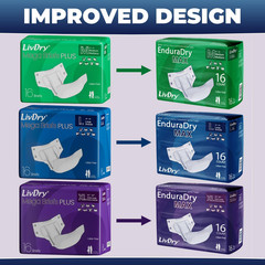Enduradry Max Adult Diapers with Tabs, up to 12-Hours, Super Absorbent Incontine