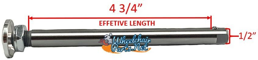 1/2″ x 4 3/4″ Quick release axle for wheelchairs, BIG ALUMINUM Push Button