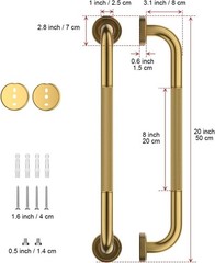 20 Inch Bronze Grab Bars | 2 Pack | Anti-Slip Grip | Elder Senior Safety