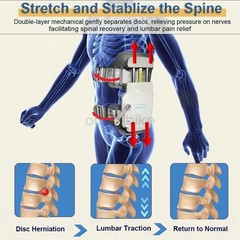 450N Force Lumbar Decompression Device Portable Home Back Stretcher Pain Relief