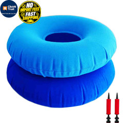 Shineyid 2 Pack Donut Pillow, 15x15x2 inches, Dark Blue & Light