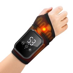 Hand Wrist Heated Massager Carpal Tunnel Arthritis Pain Relief 3 Vibration Modes
