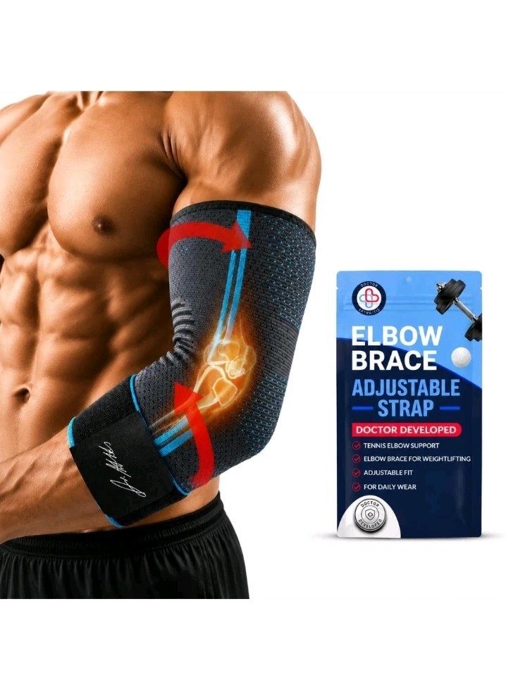 NIP Dr. Arthritis MEDIUM Compression Sleeve Elbow Brace Adjustable Tendonitis