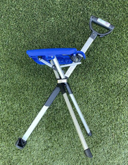 Ta-Da Chair Step2Gold Portable Walking Stick, Cane w Folding Seat – 36.2″- BLUE