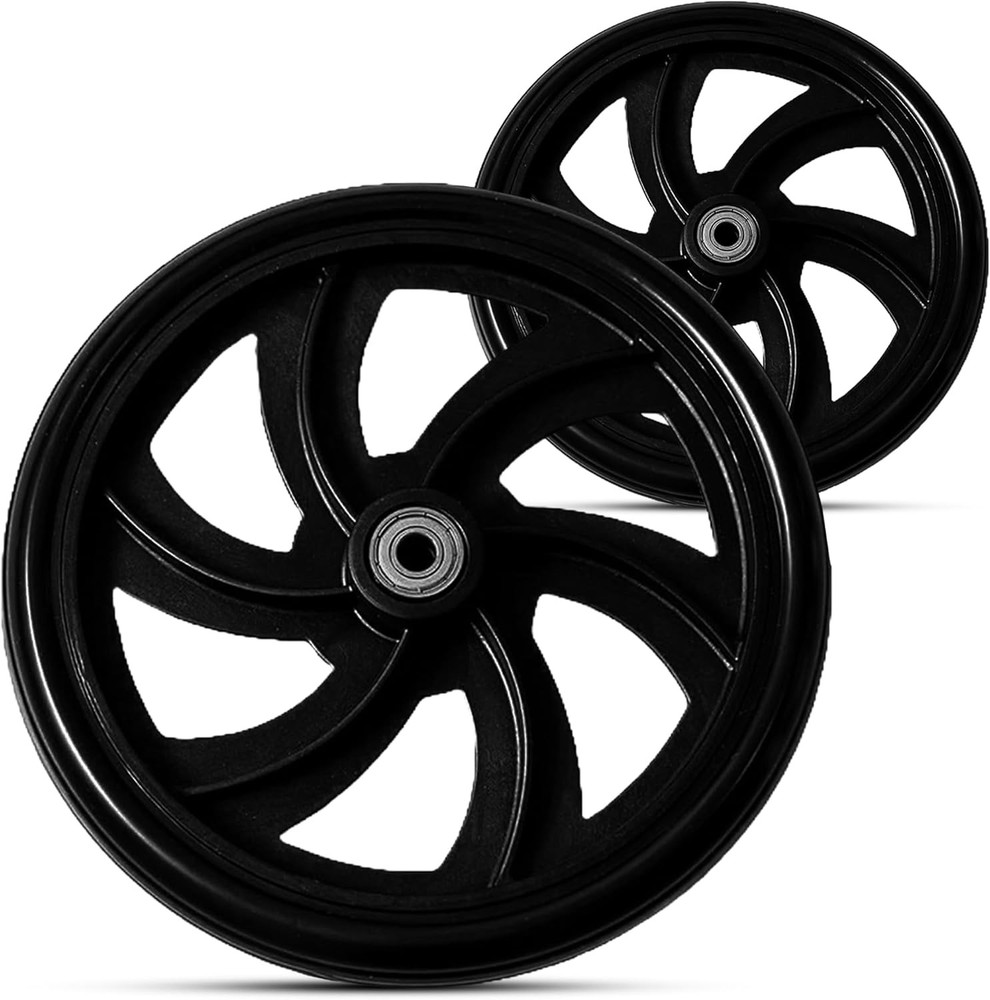 Healthline Walker Rollator Replacement Wheel – 7.5 Inch (Pack of 2), Black