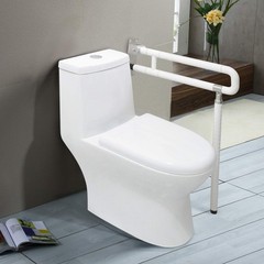 24″ Foldable Toilet Grab Bar Wall Mounted Floor Support Non-Slip Stainles