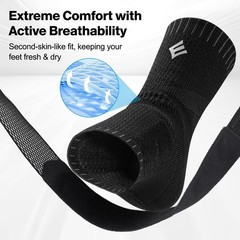 Ankle Brace Support for Sprains & Swelling, Compression Sleeve for Pain Relief
