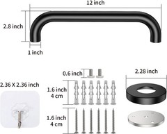 12-Inch Oil Rubbed Black Stainless Steel Shower Grab Bar for Ultimate Safety