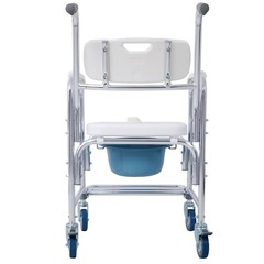 Bedside Commode Chair Transport Shower Wheelchair Toilet Rolling Transport Chair
