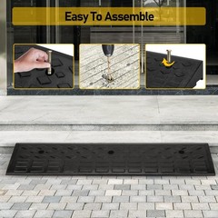 4″ Rise Rubber Curb Ramps Heavy Duty Driveway Curb Ramp 10 Ton Car Slope Ramp…