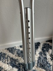 Adjustable Height Standard Underarm Crutches Adult Aluminum Silver/Gray Pair