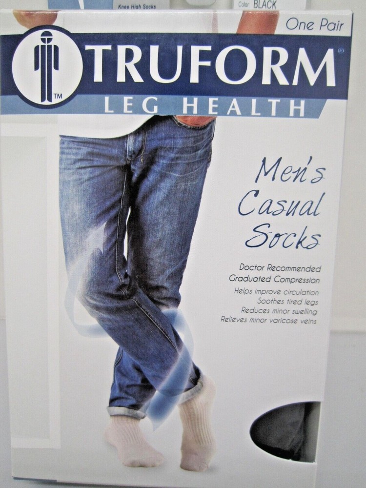 TRUFORM Mens Casual Support Socks 15-20mmHg