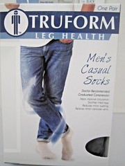 TRUFORM Mens Casual Support Socks 15-20mmHg