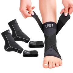 Caspe 2X Ankle Support Brace Compression Sleeve Socks Elastic Foot Pain Relief