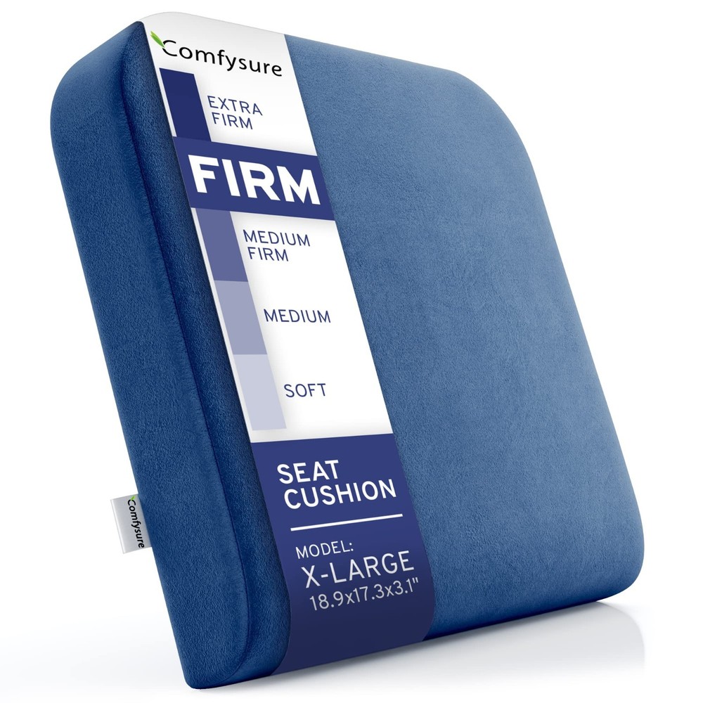 Extra Large Firm Memory Foam Wheelchair Seat Cushion – 19″x17″x3″ for Comfort &