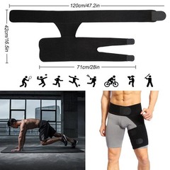 Hip&Groin Support Brace-Compression Wrap for Sciatica Pain Relief&Thigh Recovery