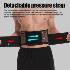 Waist Support Brace Belt Copper Lumbar Lower Back Pain Relief For Men Women US