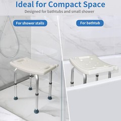 Adjustable Shower Chair 350Lb Bath Seat Non-Slip Adjustable Shower Stool Bench