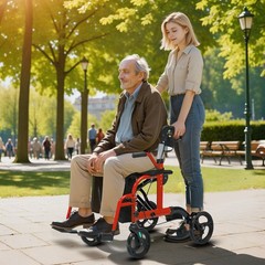 VEVOR 2 in 1 Rollator Walker & Transport Chair Folding Walker Wheelchair Combo