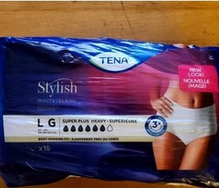 TENA Stylish Body Hugging Incontinence Underwear Super Plus Heavy Large 16 Count